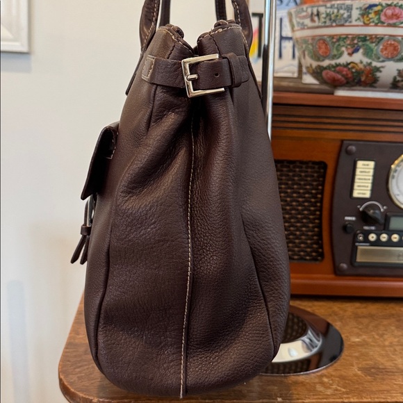 Etienne Aigner rich brown leather tote. Perfect for work. EUC. - Picture 3 of 14